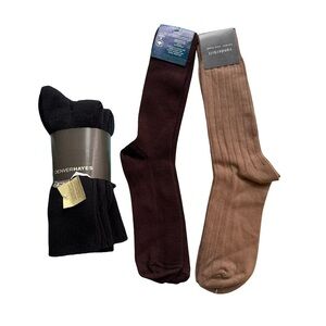 Denver Hayes Vanderbilt Men's Classic Black, Dark Brown, and Tan Socks 5 Pairs